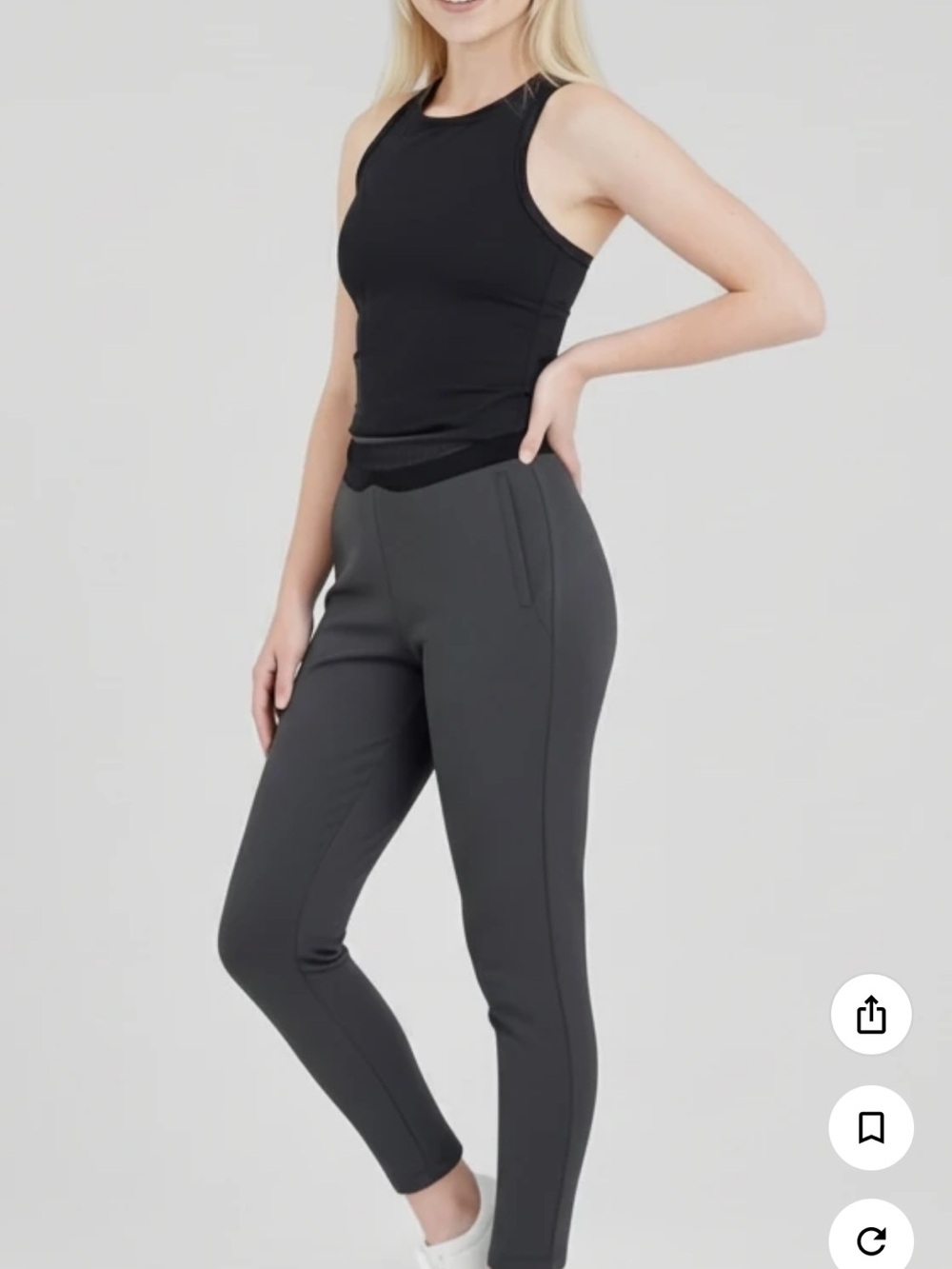 Eileen Fisher Slim Ponte Ankle Pants - Charcoal Gray